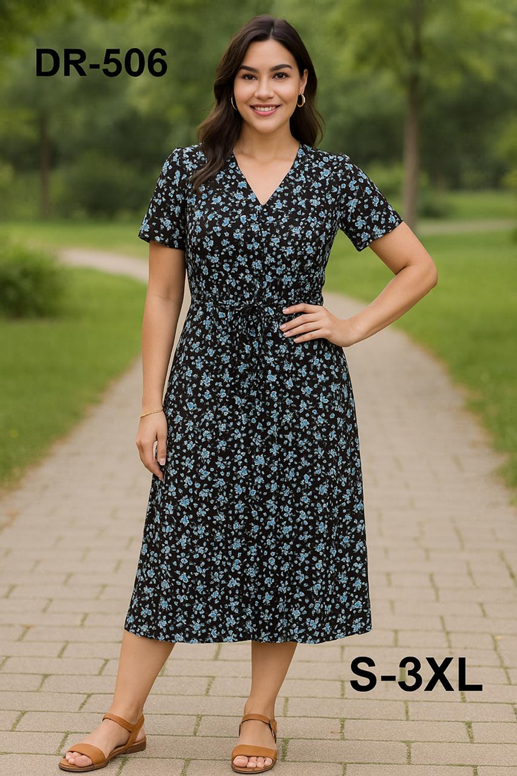Floral Grace Midi Dress