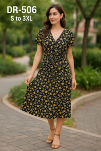 Black with Mustard Floral Print