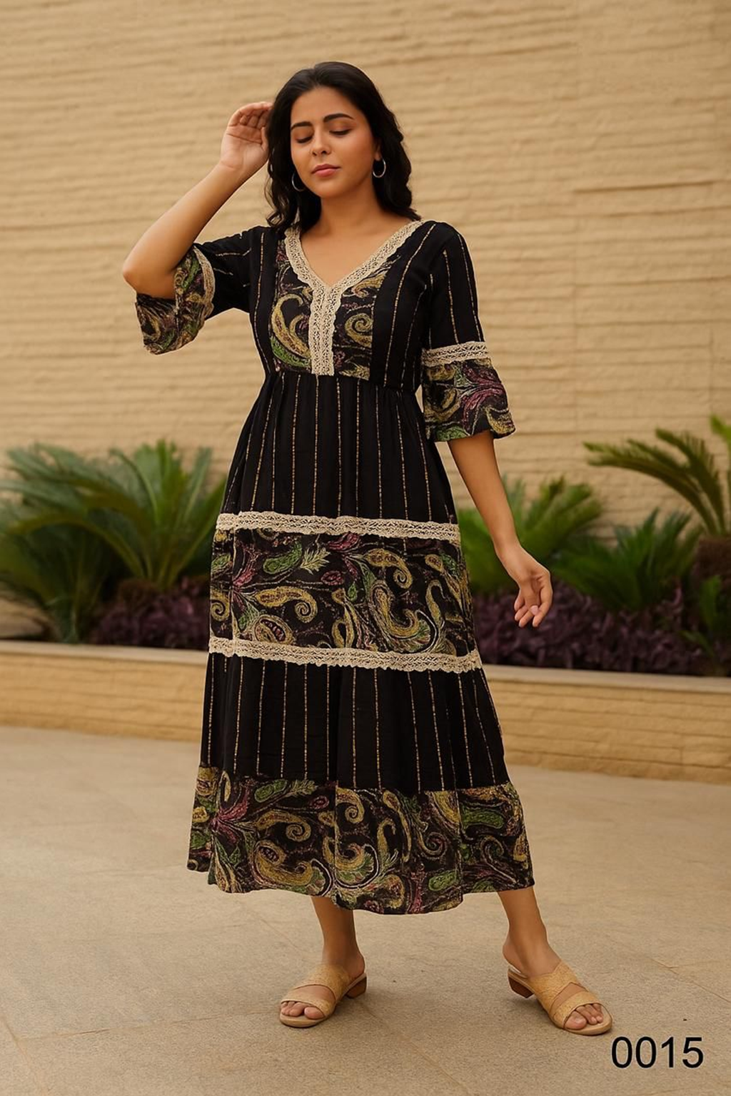 Paisley Charm Tiered Maxi Dress