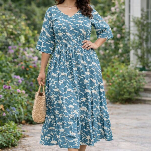 Garden Flow Midi Dress DR-2006