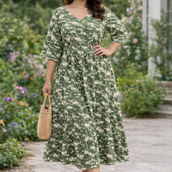 Garden Flow Midi Dress DR-2007
