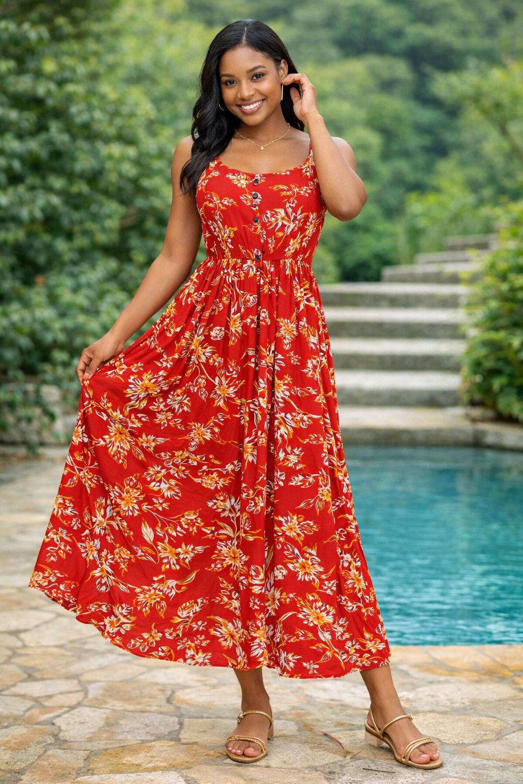 Blossom Breeze Midi Dress