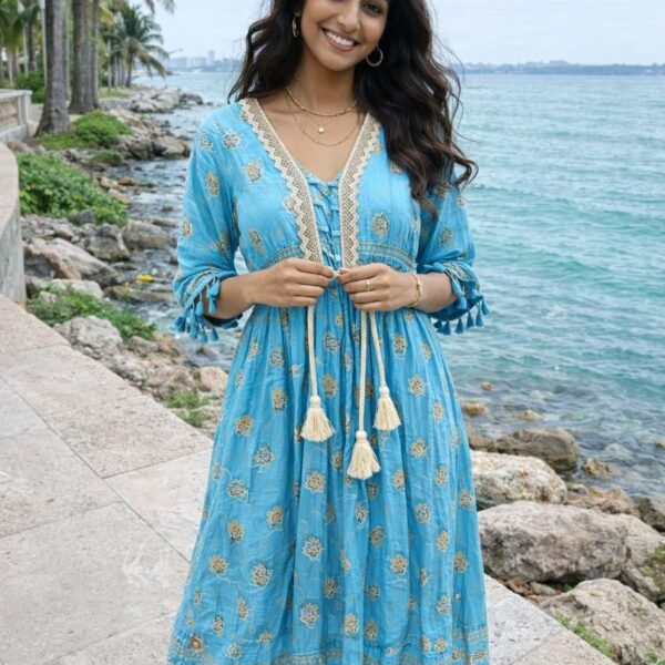 Golden Tassel Breeze Dress