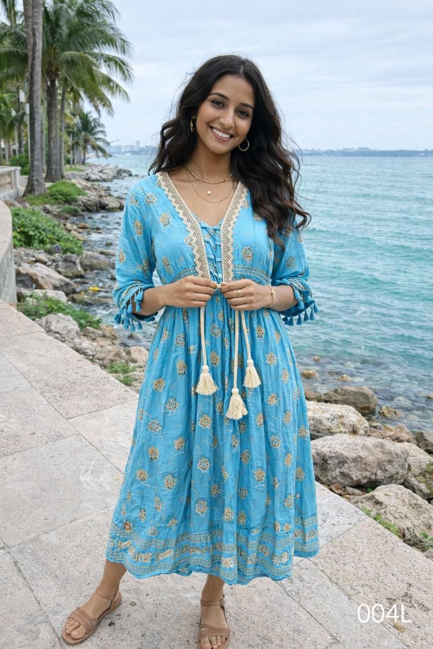 Golden Tassel Breeze Dress